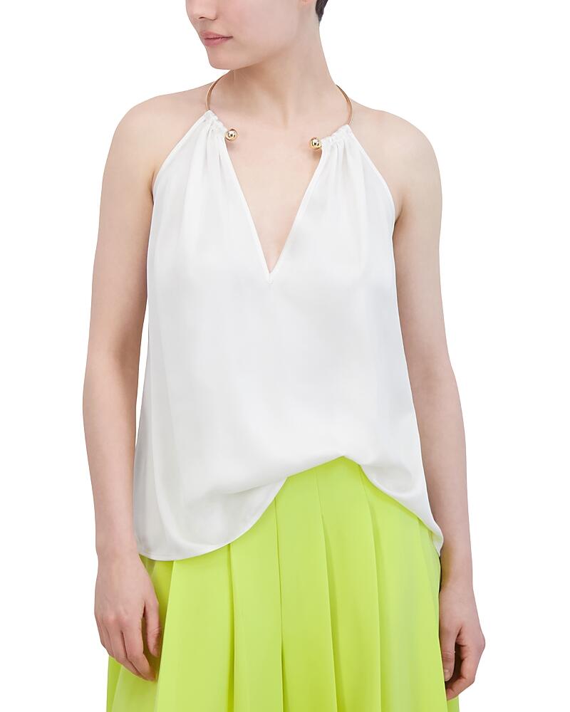 Bcbgmaxazria Gold Tone Necklace Halter Top Cover