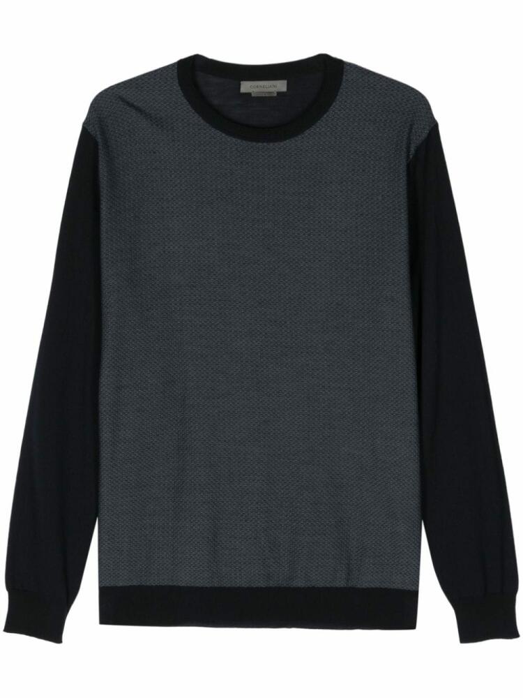 Corneliani jacquard virgin wool jumper - Blue Cover