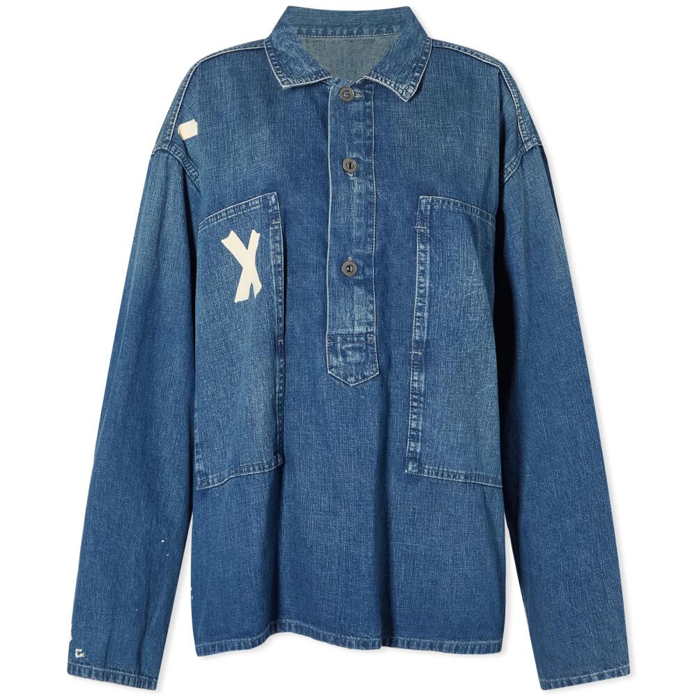 Maison Margiela Women's Pull Over Denim Shirt in Greencast Indigo Cover