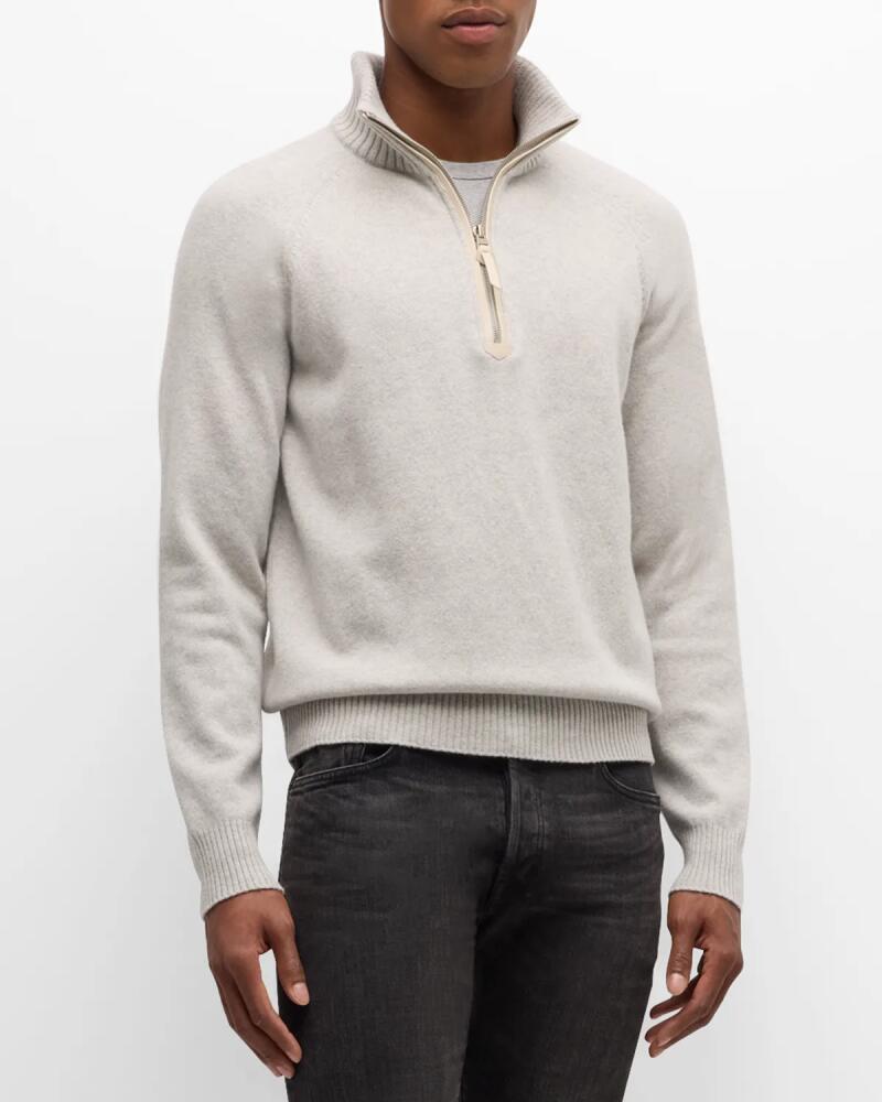 TOM FORD Men's Cashmere Lambswool Half-Zip Sweater Cover