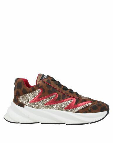 Elena Iachi Woman Sneakers Brown Soft Leather, Textile fibers Cover