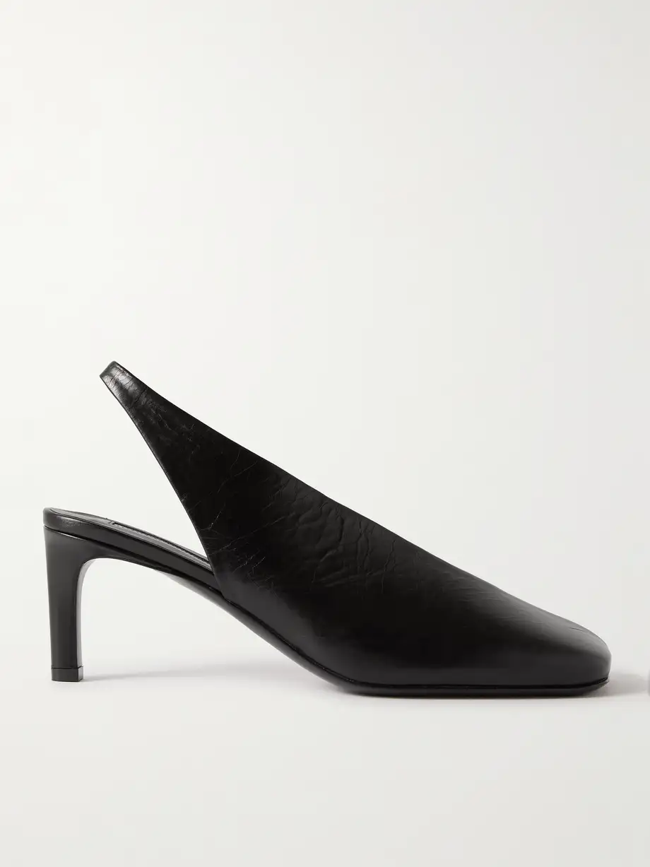 Jil Sander - Leather Slingback Pumps - Black Cover