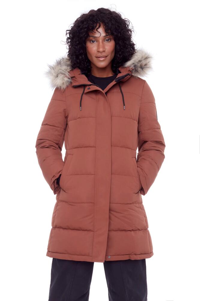 Alpine North AULAVIK - Vegan Down Mid-length Hooded Parka Coat in Maple Cover