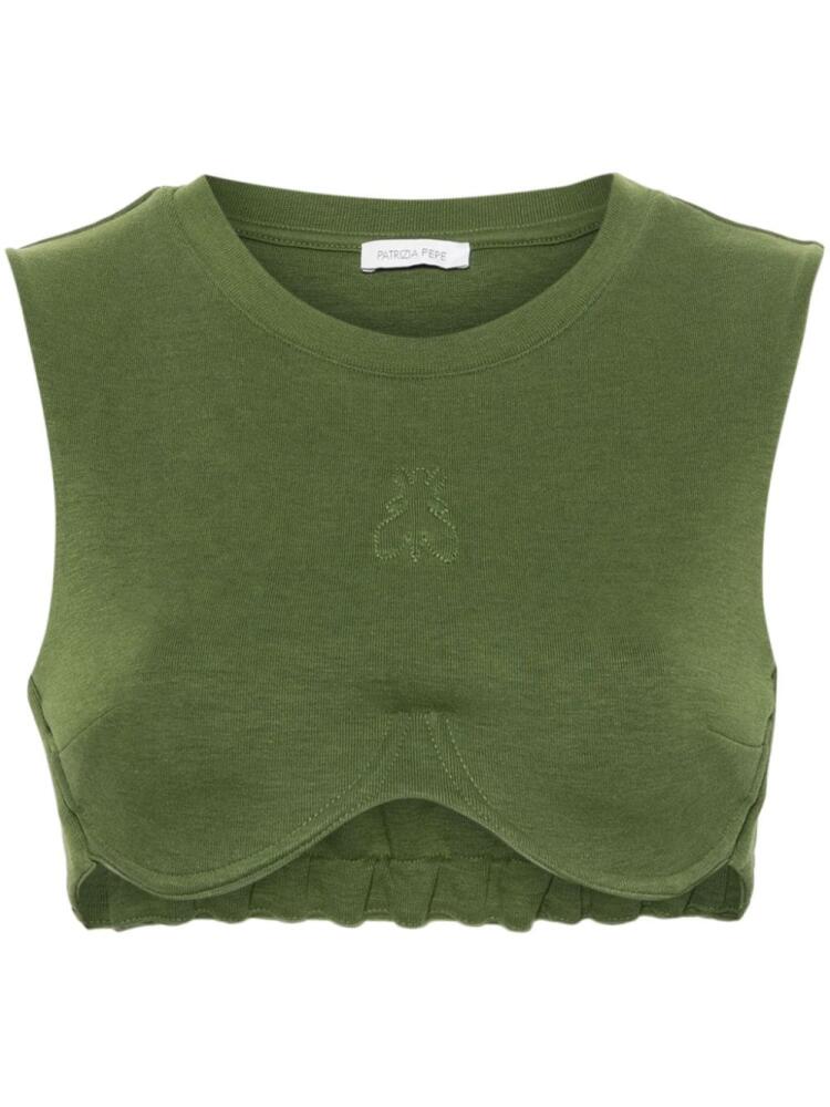 Patrizia Pepe underwire-cup cropped tank top - Green Cover