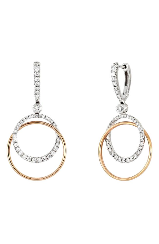 Bony Levy Diamond Two-Tone Circle Drop Earrings in White Gold Cover