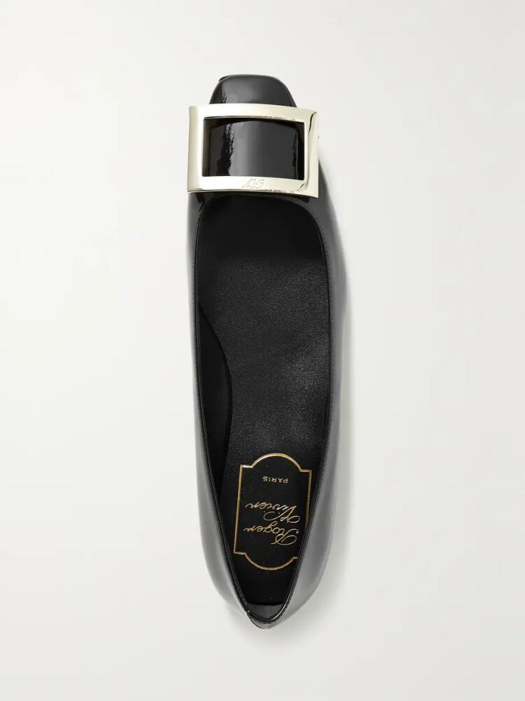 Roger Vivier - Trompette Bellerine Glossed-leather Ballet Flats - Black Cover