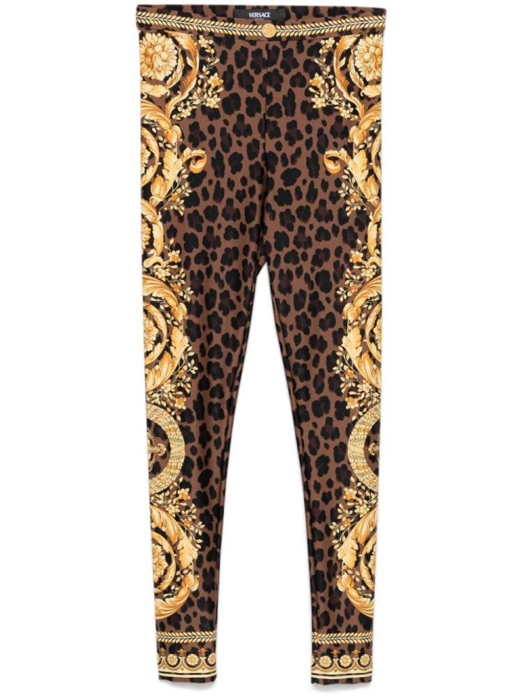 Versace Barocco-print leggings - Brown Cover