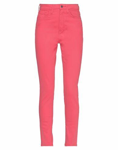 Guess Woman Pants Coral Cotton, Elastane Cover