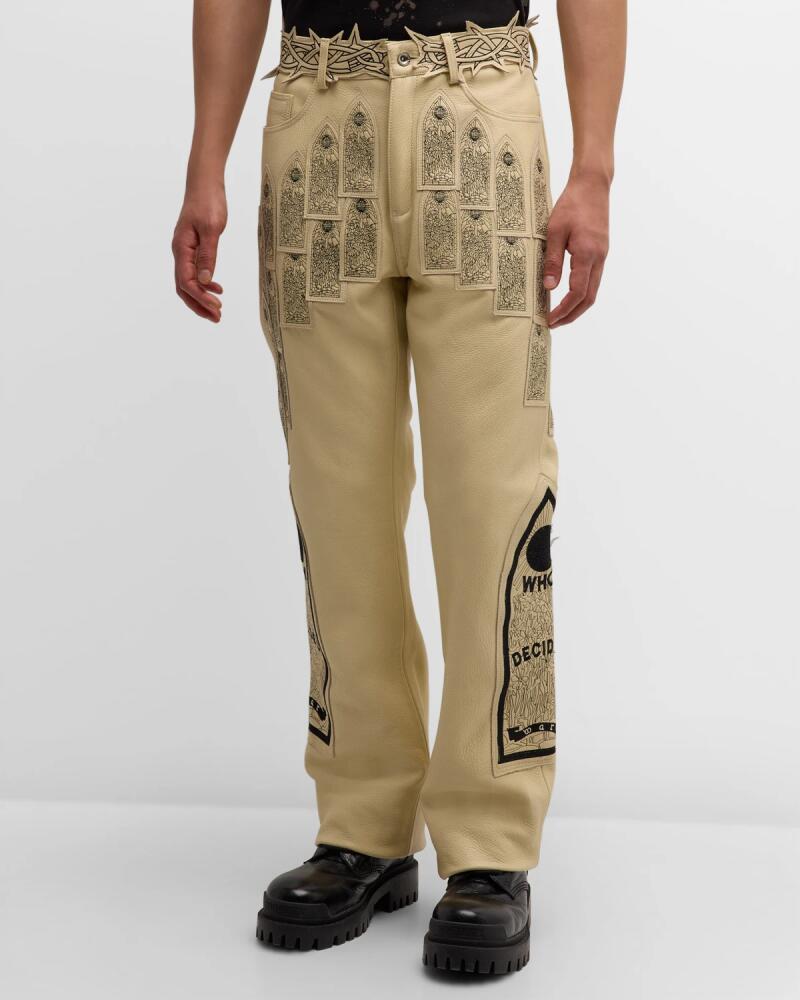 WHO DECIDES WAR Men's Patched Arch Embroidered Pants Cover