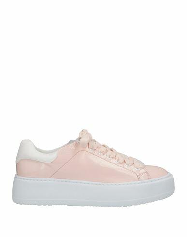 Cesare Paciotti 4us Woman Sneakers Light pink Soft Leather, Nylon Cover