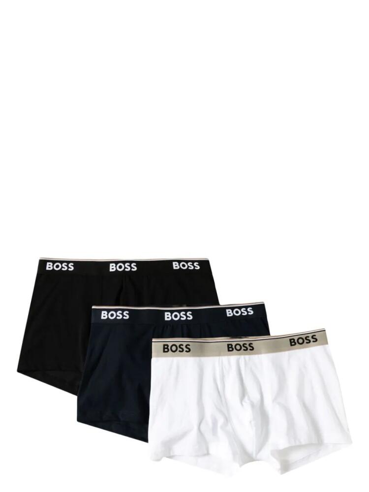 BOSS logo-waistband boxers (set of three) - Black Cover