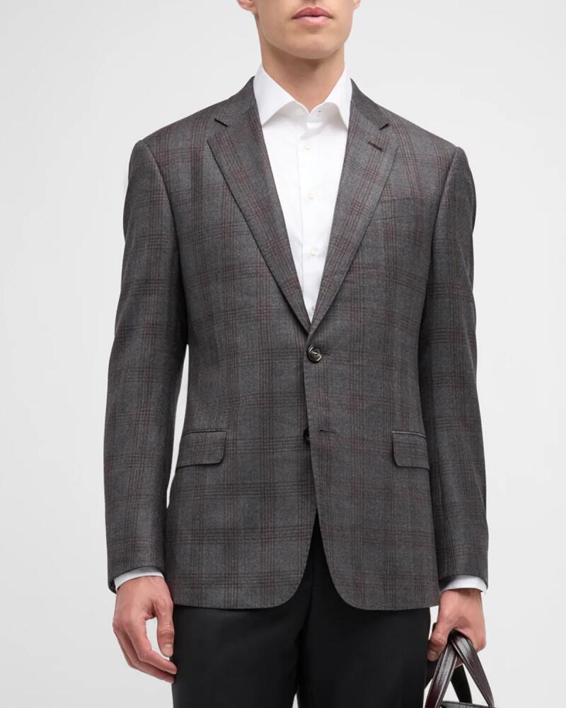 Giorgio Armani Men's Wool-Cashmere Plaid Sport Coat Cover