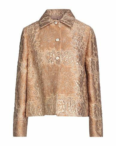 Valentino Garavani Woman Blazer Beige Polyester, Silk, Polyamide, Metallic fiber Cover