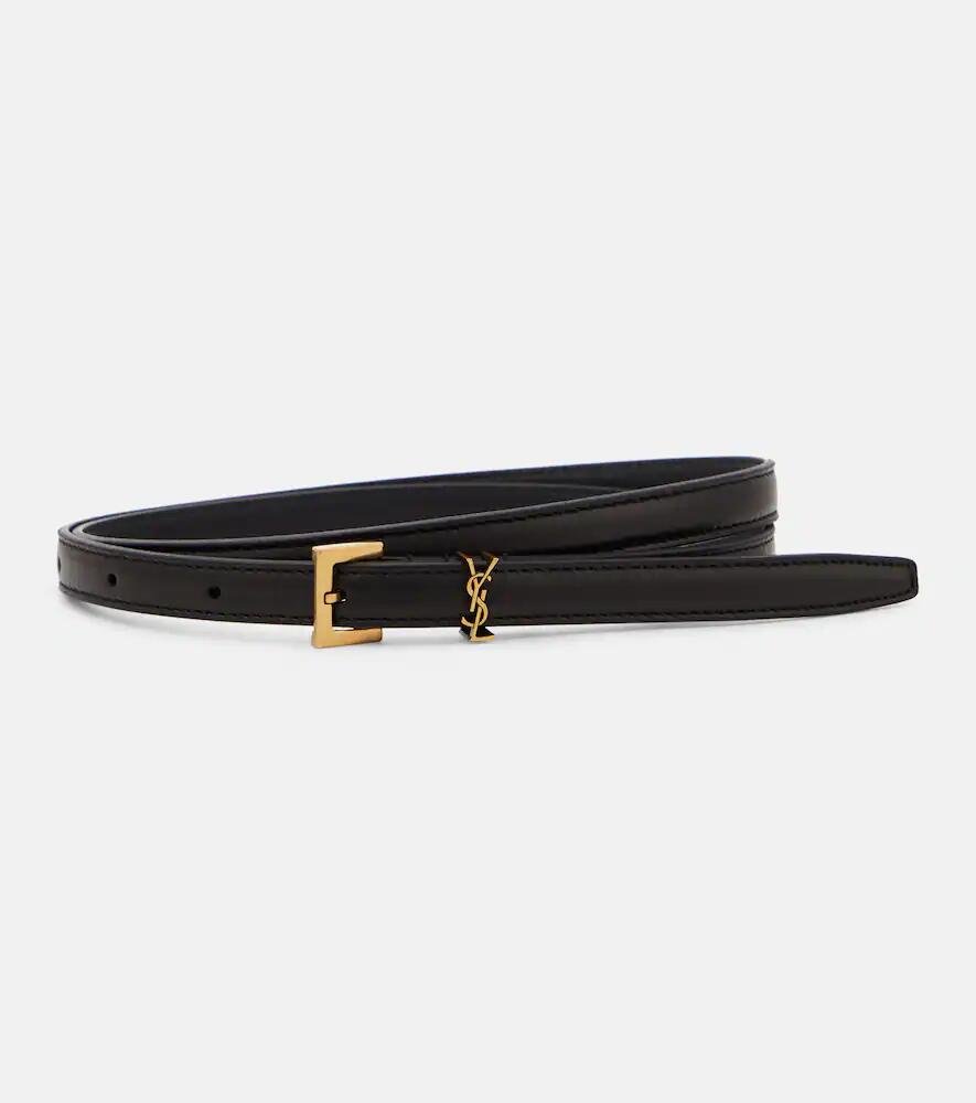 Saint Laurent Cassandre slim leather belt Cover