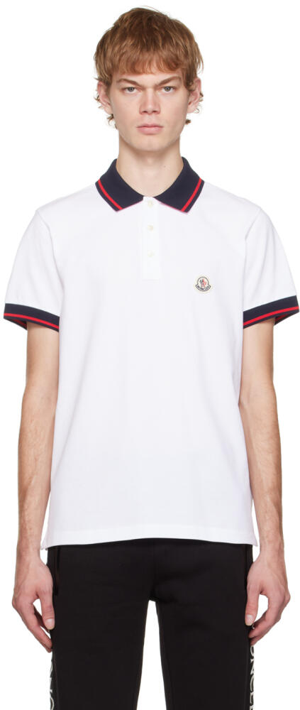 Moncler White Stripe Polo Cover