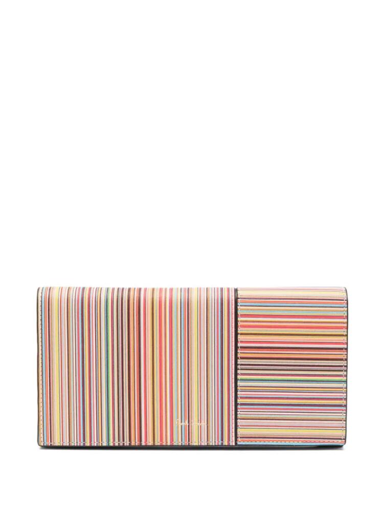 Paul Smith stripe-print leather wallet - Black Cover