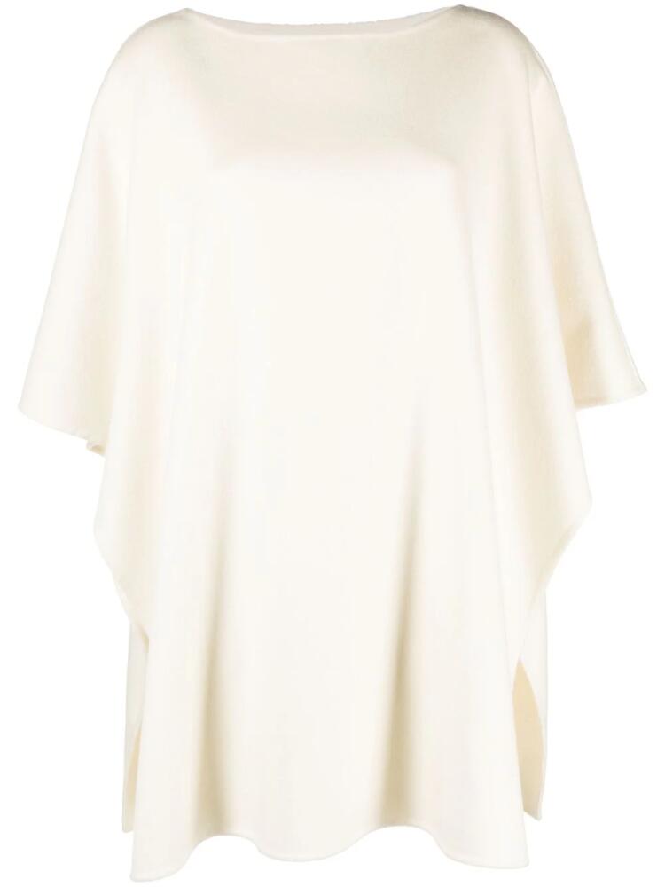 Fabiana Filippi boat-neck knit poncho - White Cover