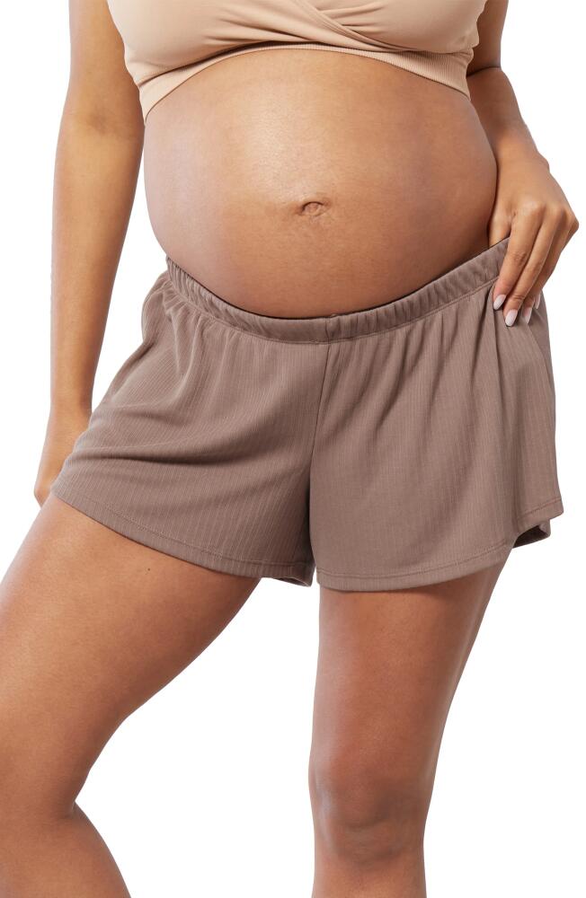 Ingrid & Isabel Let Me Sleep Maternity Shorts in Deep Taupe Cover