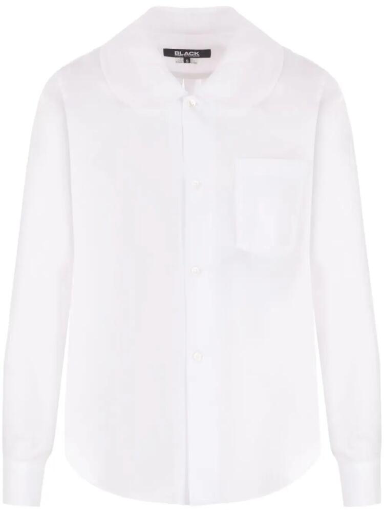 Black Comme Des Garçons rounded-collar cotton shirt - White Cover