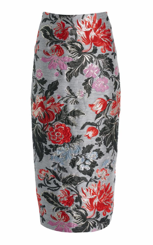 Carolina Herrera - Floral Linen-Blend Midi Pencil Skirt - Multi Cover