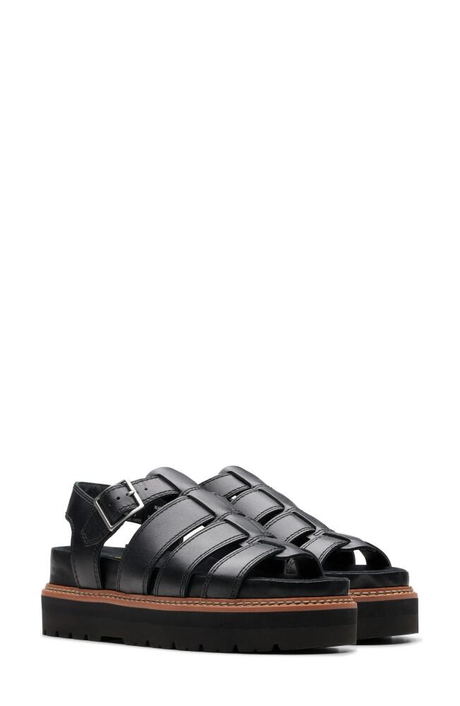 Clarks(r) Orianna Twist Sandal in Black Leather Cover