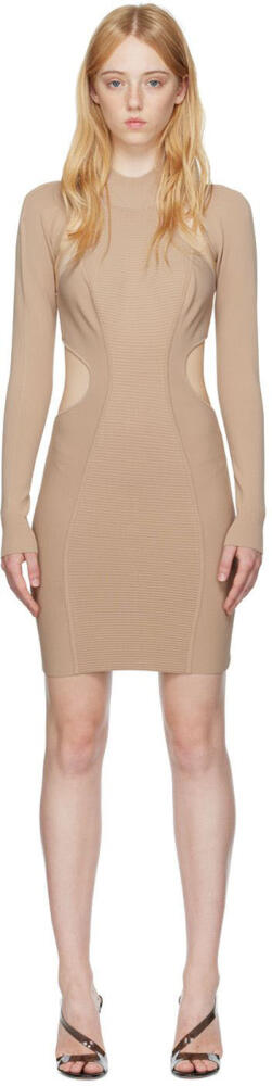 Herve Leger Beige Ottoman Minidress Cover