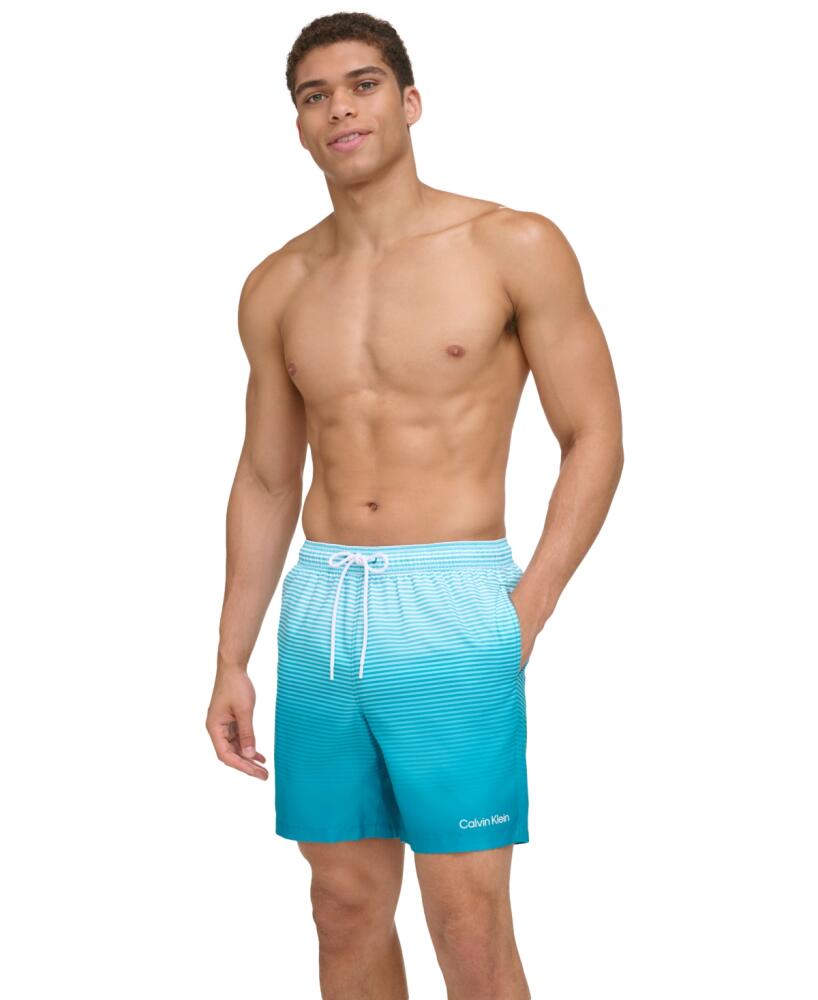 Calvin Klein Men's Gradient Striped 7" Volley Swim Trunks - Atlantis Cover