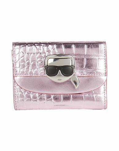 Karl Lagerfeld Woman Wallet Pink Cow leather, Polyurethane Cover