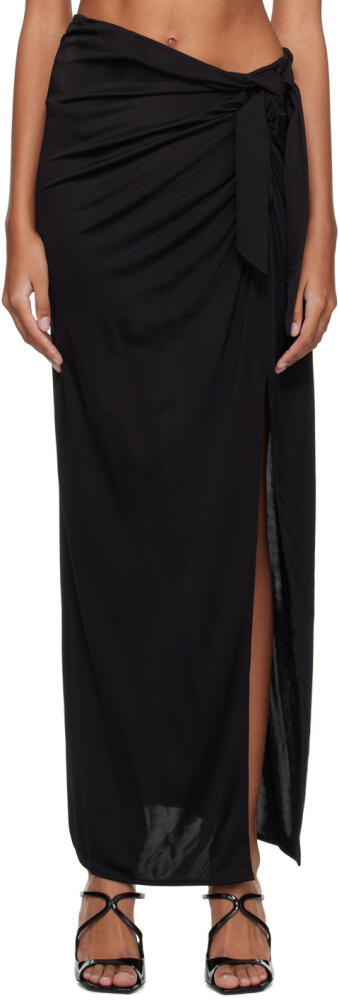 Moschino Jeans Black Vented Midi Skirt Cover