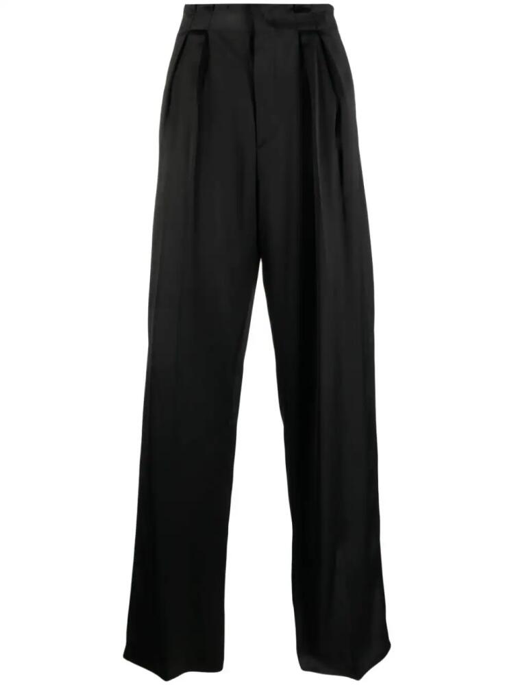 SAPIO N41 satin-finish tailored trousers - Black Cover