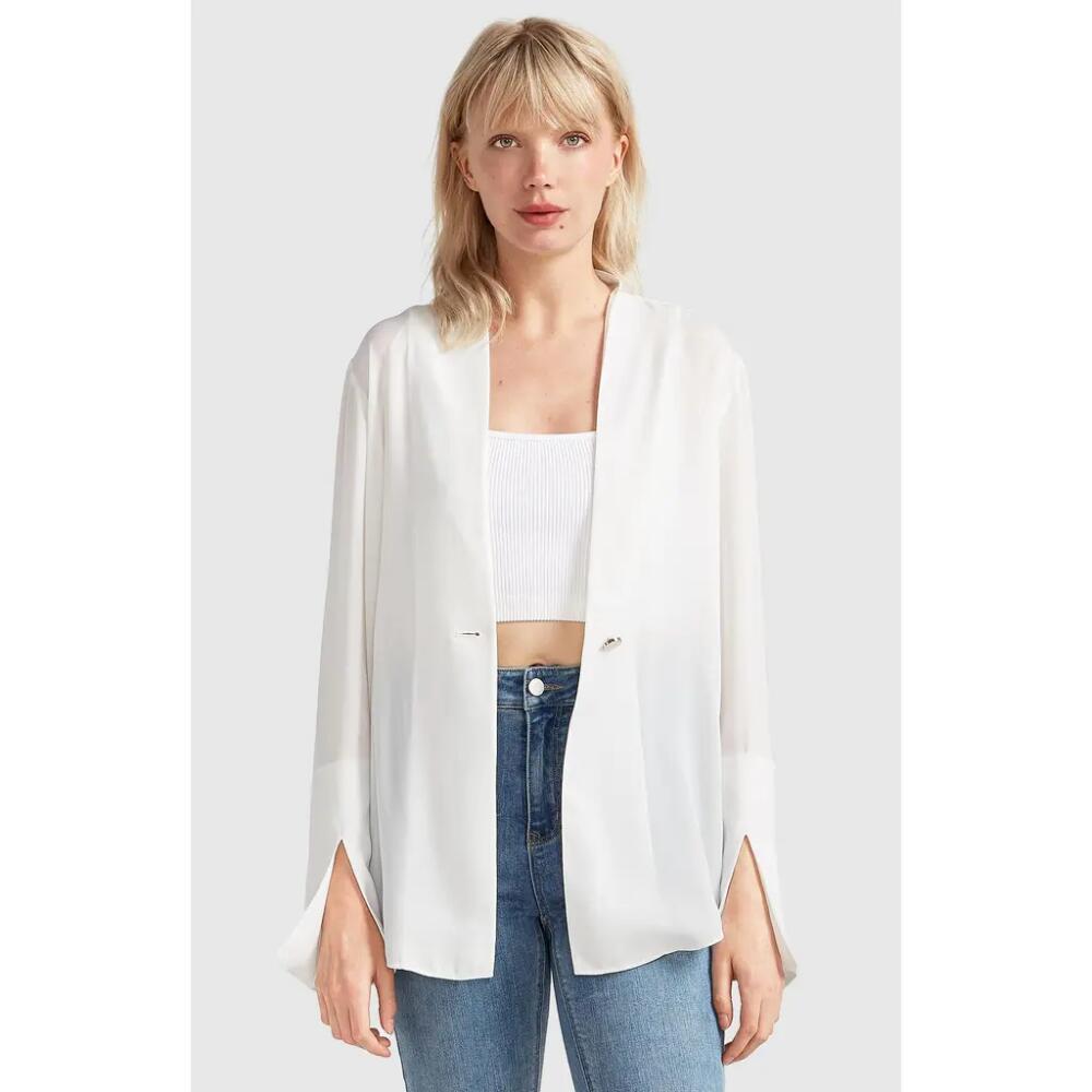 Belle & Bloom Sheer Genius Lightweight Blazer in White Cover