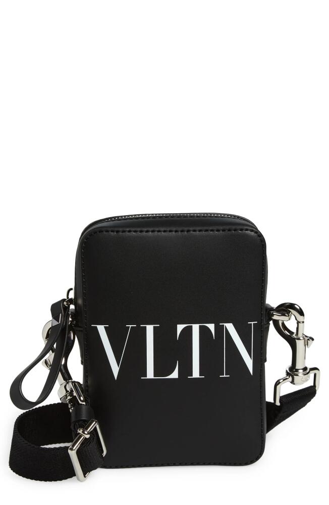 Valentino Garavani Small VLTN Logo Leather Crossbody Bag in Nero/Bianco Cover