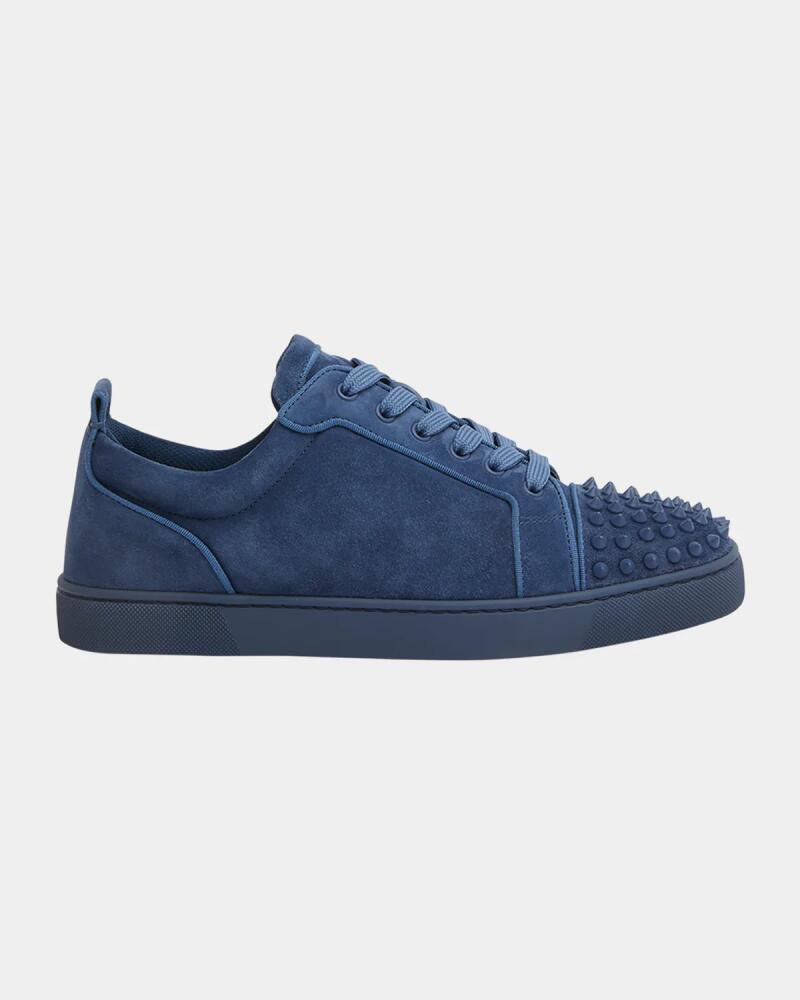 Christian Louboutin Men's Louis Junior Spikes Low-Top Suede Sneakers Cover