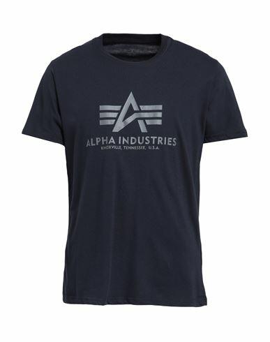 Alpha Industries Man T-shirt Midnight blue Cotton Cover