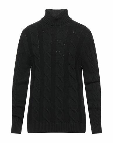 Family First Milano Man Turtleneck Black Wool, Polyamide, Acrylic Cover