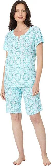 Karen Neuburger Printed Short Sleeve Bermuda PJ (Spring Medallion) Women's Pajama Sets Cover