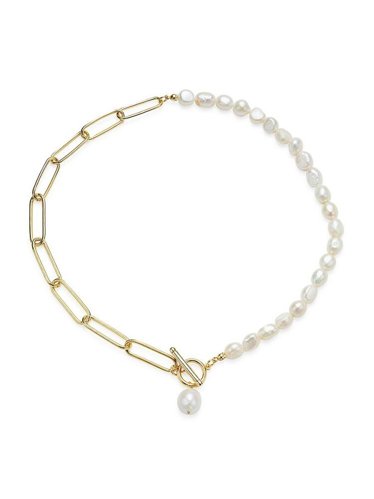 Argento Vivo Women's Studio 14K Goldplated & 8.68MM Baroque Organic Freshwater Pearl Necklace Cover