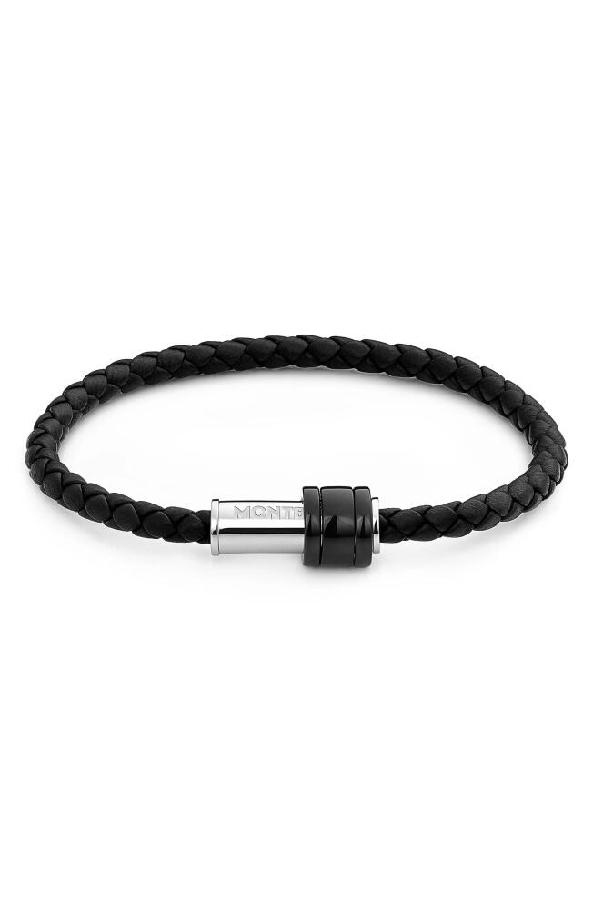 Montblanc Braided Leather Bracelet in Black Cover