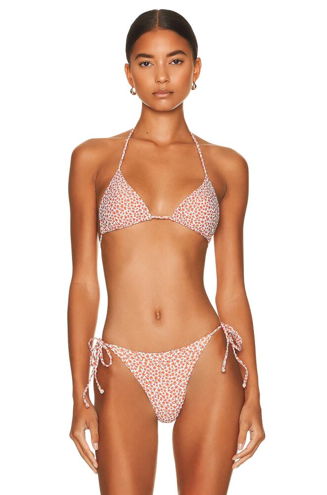 Matteau String Triangle Bikini Top in Orange Cover