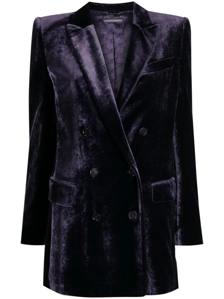 Alberta Ferretti double-breasted velvet blazer - Purple Cover