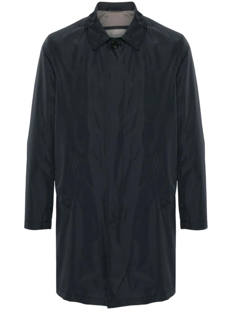 Corneliani spread-collar buttoned raincoat - Blue Cover