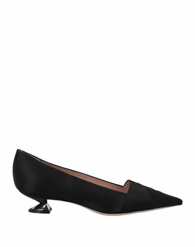 Giorgio Armani Woman Pumps Black Viscose, Silk Cover