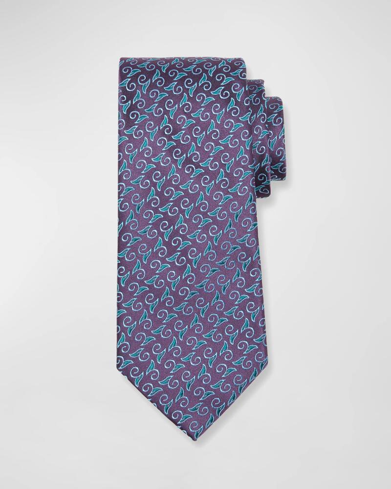 Charvet Men's Leaf and Curl Silk Tie Cover