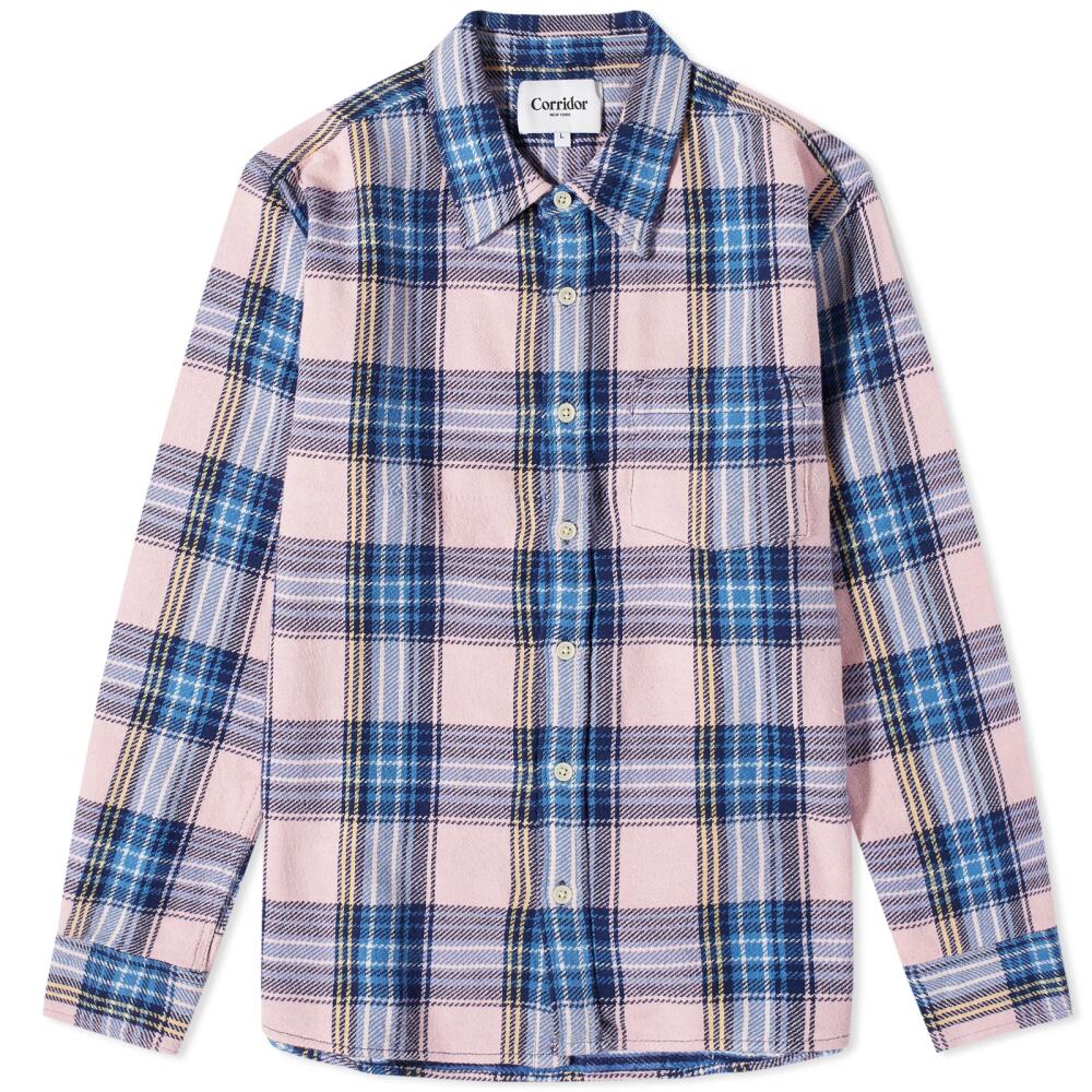 Corridor Men's Blanket Plaid Shirt in Pink Cover