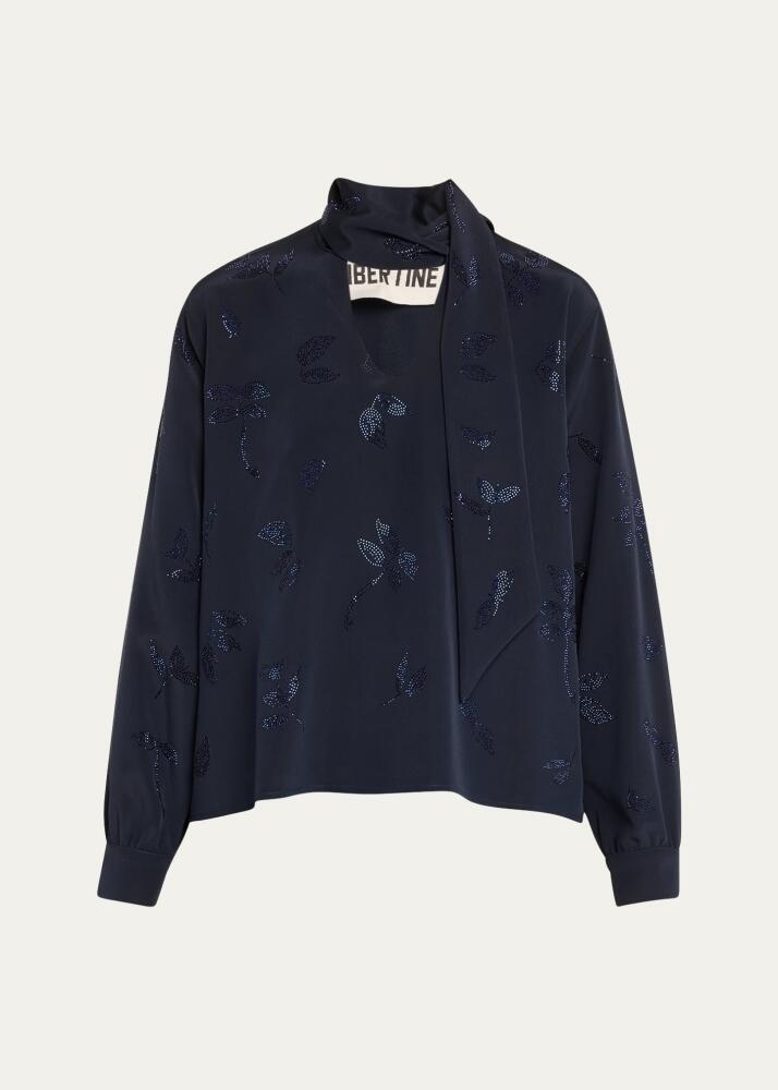 Libertine Kind Of Blue Slim Blouse with Keith Tie Neck Cover