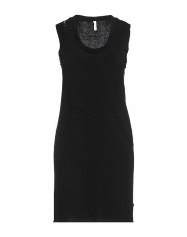 Lanston Woman Mini dress Black Cotton, Tencel Cover