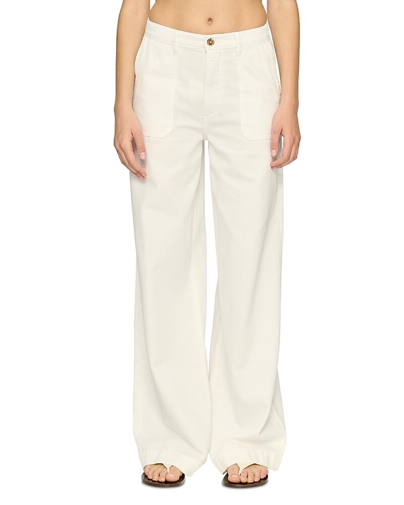 DL1961 Zoie Relaxed Wide Leg Cargo Pants in White Cover