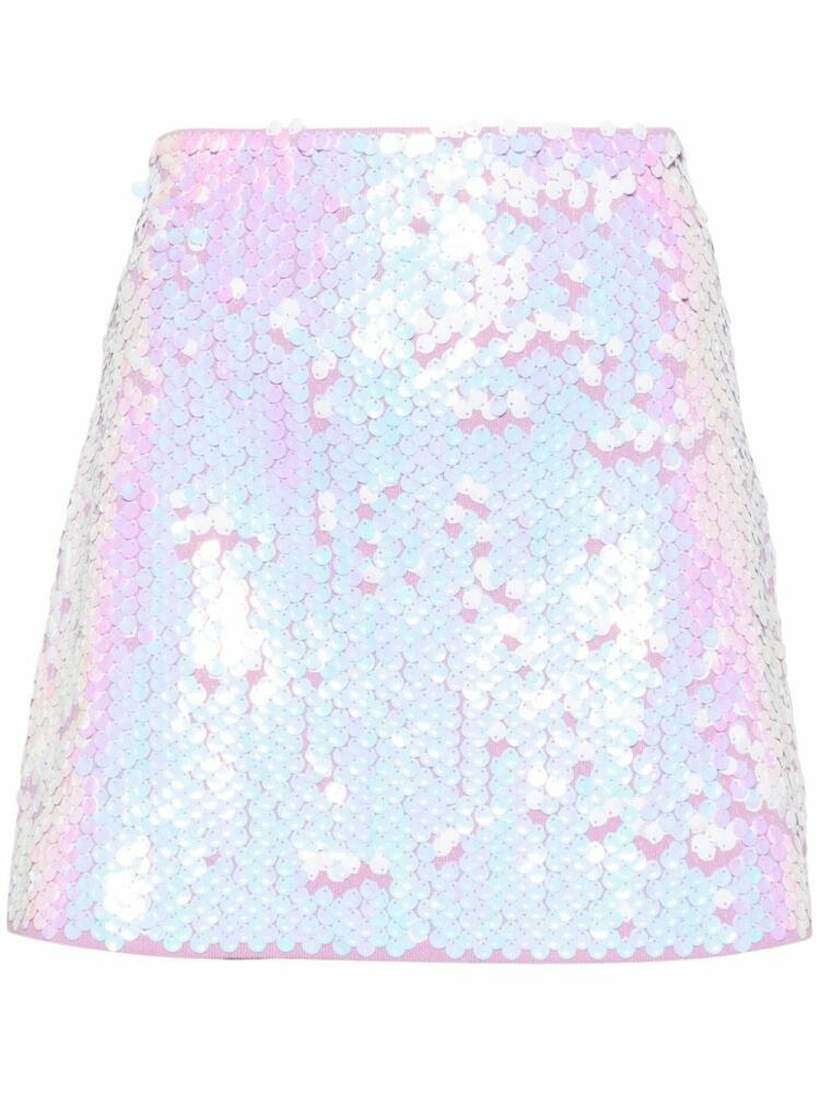 Maje sequin-embellished knitted skirt - Purple Cover