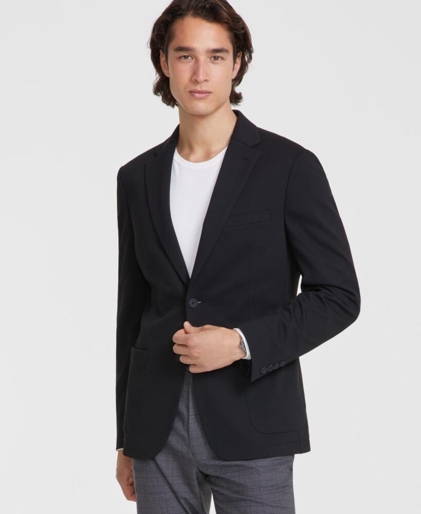 Calvin Klein Men's Slim-Fit Solid Knit Sport Coat - Black Cover