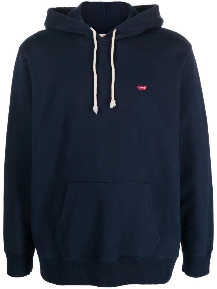 Levi's logo-patch long-sleeve hoodie - Blue Cover